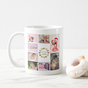 Mug Elegant Gold Family Photo Collage Father's Day