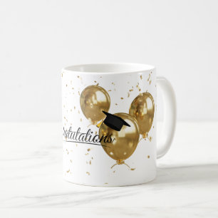 Mug Élégant Gold Minimal Gradual casquette diplômé