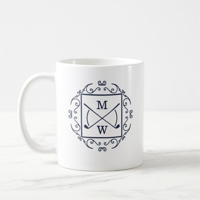 Mug Elegant Golf Clubs Monogram (Gauche)