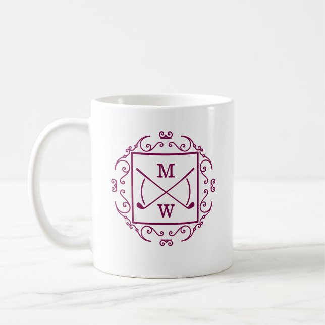 Mug Elegant Golf Clubs Monogram (Gauche)