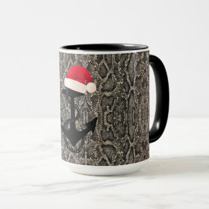 Mug élégant imprimé en peau de serpent festif avec ANC