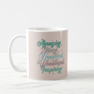 Mug Elégant inspirant typographie 3D design Café