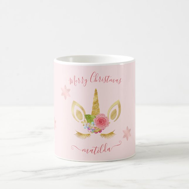 Mug Élégant joli joyeux Noël or parties scintillant li (Centre)