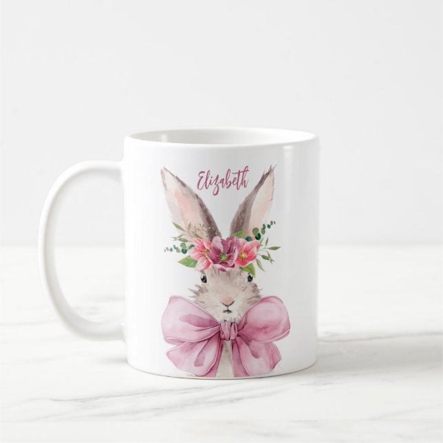 Mug Élégant lapin arc rose (Gauche)