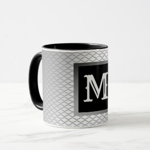 Mug Élégant luxe en métal argenté Monogramme