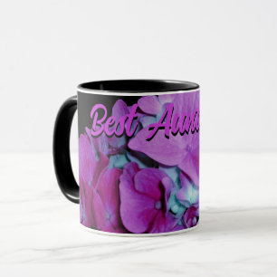 Mug Elégant magenta turquoise hydrangeas meilleure tan