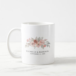 Mug Élégant Mariage d'aquarelle rose pâle