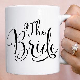Mug Élégant Mariage de script noir de mariée