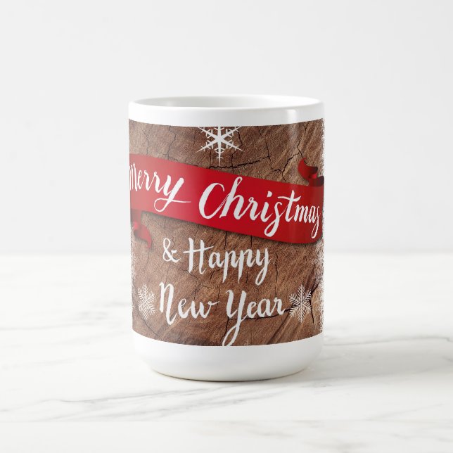 Mug Elegant Merry Christmas Script White Snowflakes (Centre)
