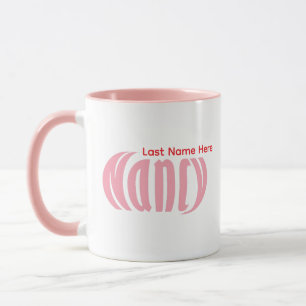 Mug Elégant, mignon Personnalisé "Nancy" en Pastel Pin
