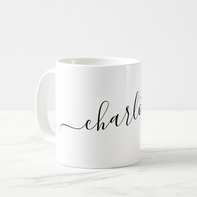 Mug Elegant Minimalist Script Modern Name Personalized (Devant gauche)