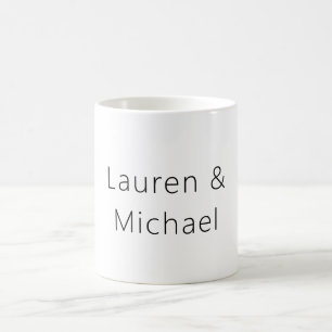 Mug Élégant minimaliste mariage noir blanc clair