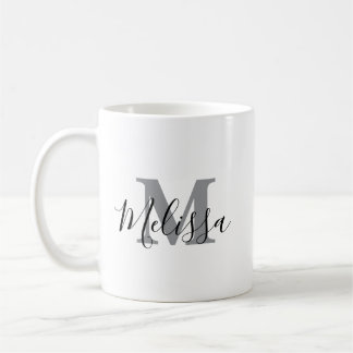 Mug Élégant Minimaliste Noir et Blanc Chic Personnalis