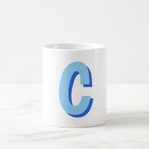 Mug Élégant Minimaliste Professionnel Monogrammé Bleu