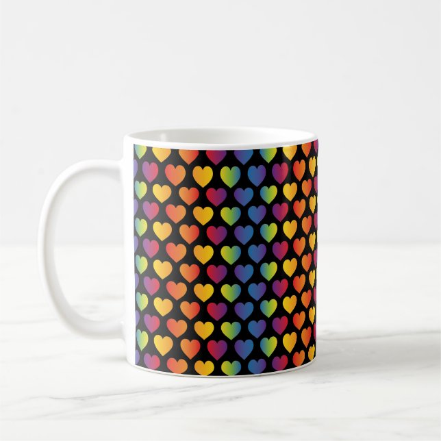 Mug Élégant minimaliste Rainbow Heart Design (Gauche)