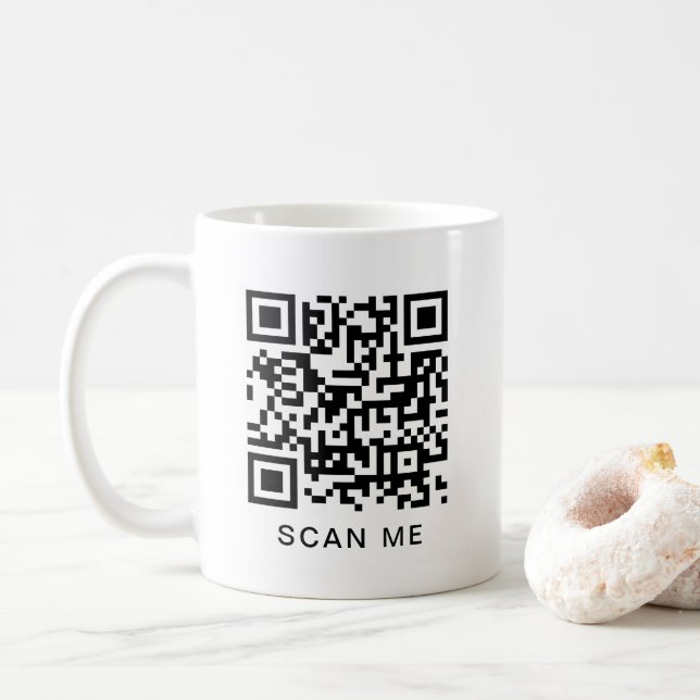 Mug Elegant Modern QR Code Scan Me Create Your Own (Avec donut)