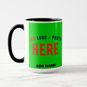 MUG ÉLÉGANT MODERNE PERSONNALISÉ LIME VERT VÉRIFIÉ MAR