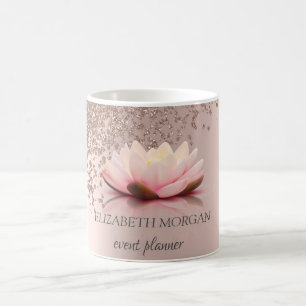 Mug Élégant Moderne Style Rose Or Diamants Lotus