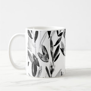 Mug Élégant monochrome : Motif Feuille naturel