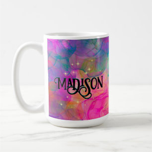 Mug Élégant monogramme d'art en marbre coloré