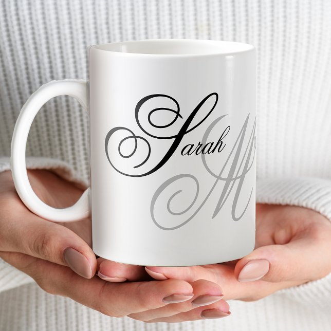 Mug Élégant Monogramme de typographie (Créateur téléchargé)