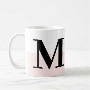 Mug Élégant Monogramme moderne cadeau Blush Pink Coffe