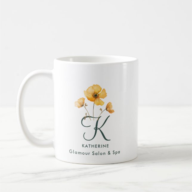 Mug Elégant Monogramme Signature Jardin Glamour Salon (Gauche)
