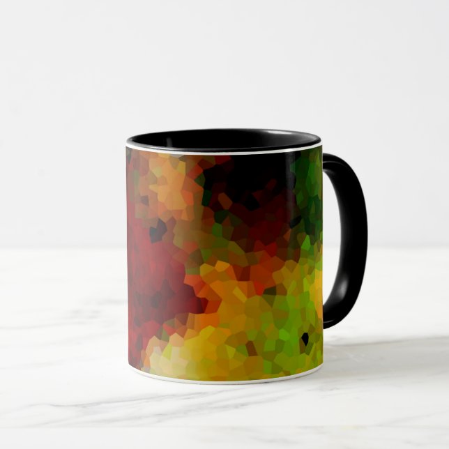 Mug Élégant, motif en mosaïque, multicolore, abstrait (Devant droit)