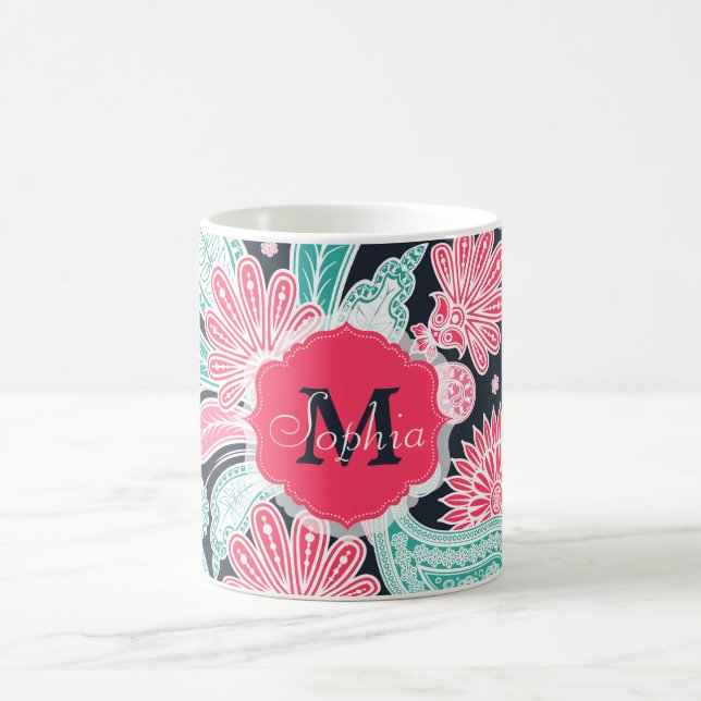 Mug Elégant motif floral paisley tendance (Centre)