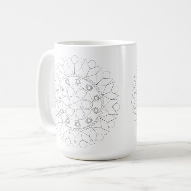 Mug - Élégant Motif Mandala à couleur (Devant gauche)