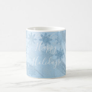 Mug Élégant motif moderne en marbre bleu flocon de nei