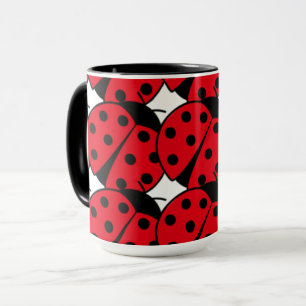 Mug Élégant motif noir rouge Ladybug
