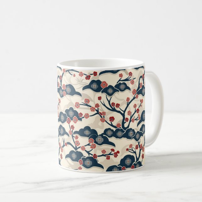 Mug Élégant Motif sans couture en fleur de cerisier (2 (Devant droit)