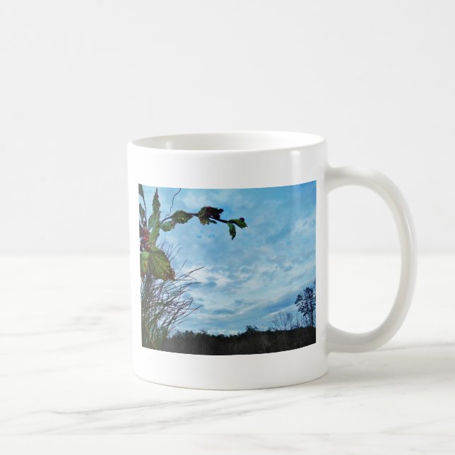 Mug Élégant Noël Holly, ciel bleu (Droite)