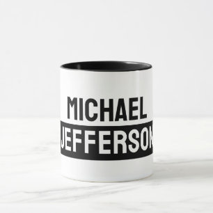 Mug Élégant noir blanc clair personnalisé