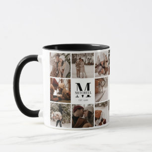 Mug Élégant noir et blanc Multi Photo Coller Keepsaké