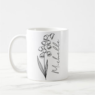 Mug Élégant nom de script mai mois de naissance Fleur