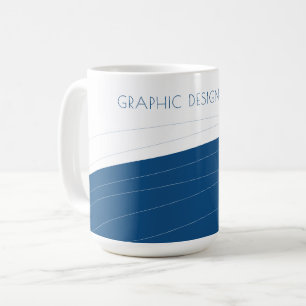 Mug Elégant nom géométrique abstrait bleu et blanc