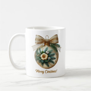 Mug Elégant or de Noël Bauble coton or arc