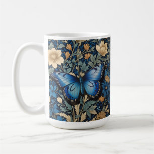 Mug Elégant Papillon Bleu William Morris Inspiré
