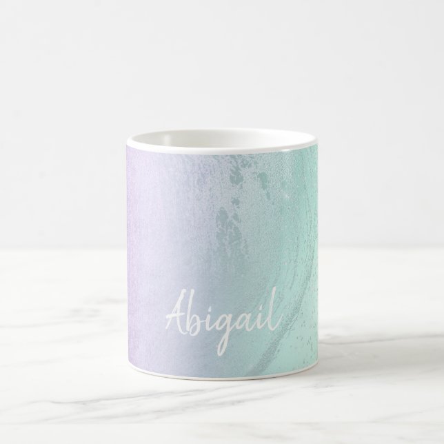 Mug Élégant parties scintillant moderne sombre violet  (Centre)