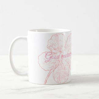 Mug Elegant Pink Floral Good Morning Bella