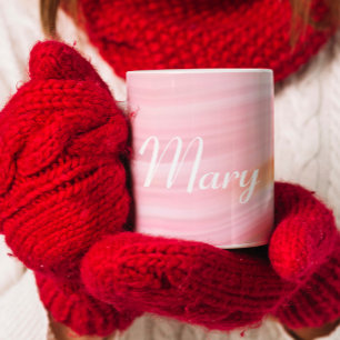 Mug Élégant Pink vert acrylique marbre personnalisé Sc