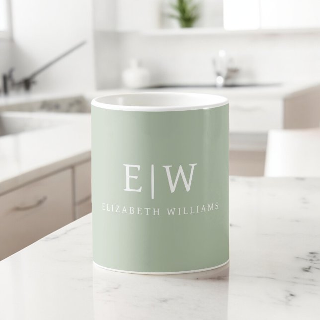 Mug Élégant professionnel simple Monogramme minimalist (Créateur téléchargé)