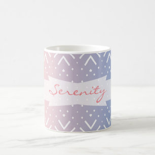 Mug Elégant quartz rose bleu pastel Chevron Nom