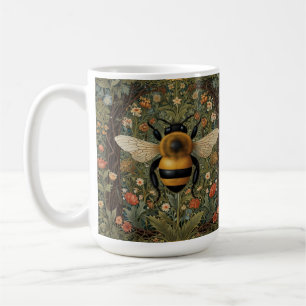 Mug Elégant rétro bumblebee boho botanique floral art