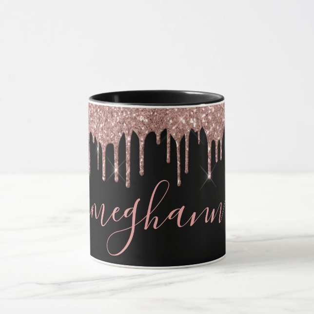 Mug Élégant Rose Parties scintillant or  Drives Monogr (Centre)