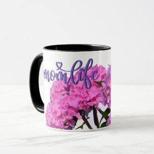 Mug Élégant rose violet bleu floral