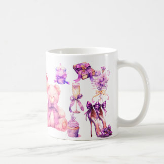 Mug Élégant Rose & Violet - Fleurs & Sw
