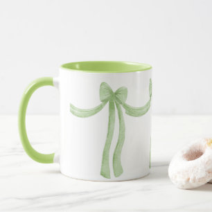 Mug Élégant ruban vert Satin look jolie petite fille M